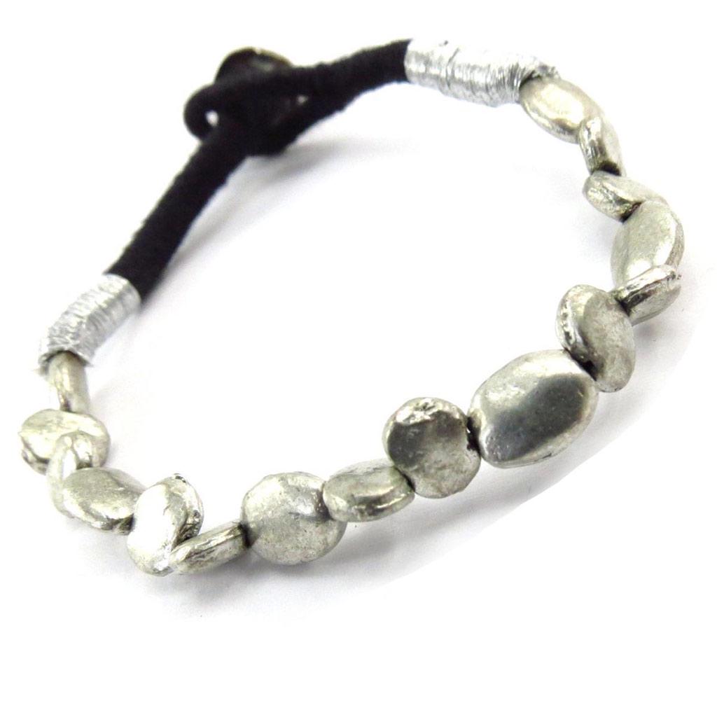 Les Trésors De Lily [J6333] - Designer Bracelet 'Kilimanjaro' Aged Silver