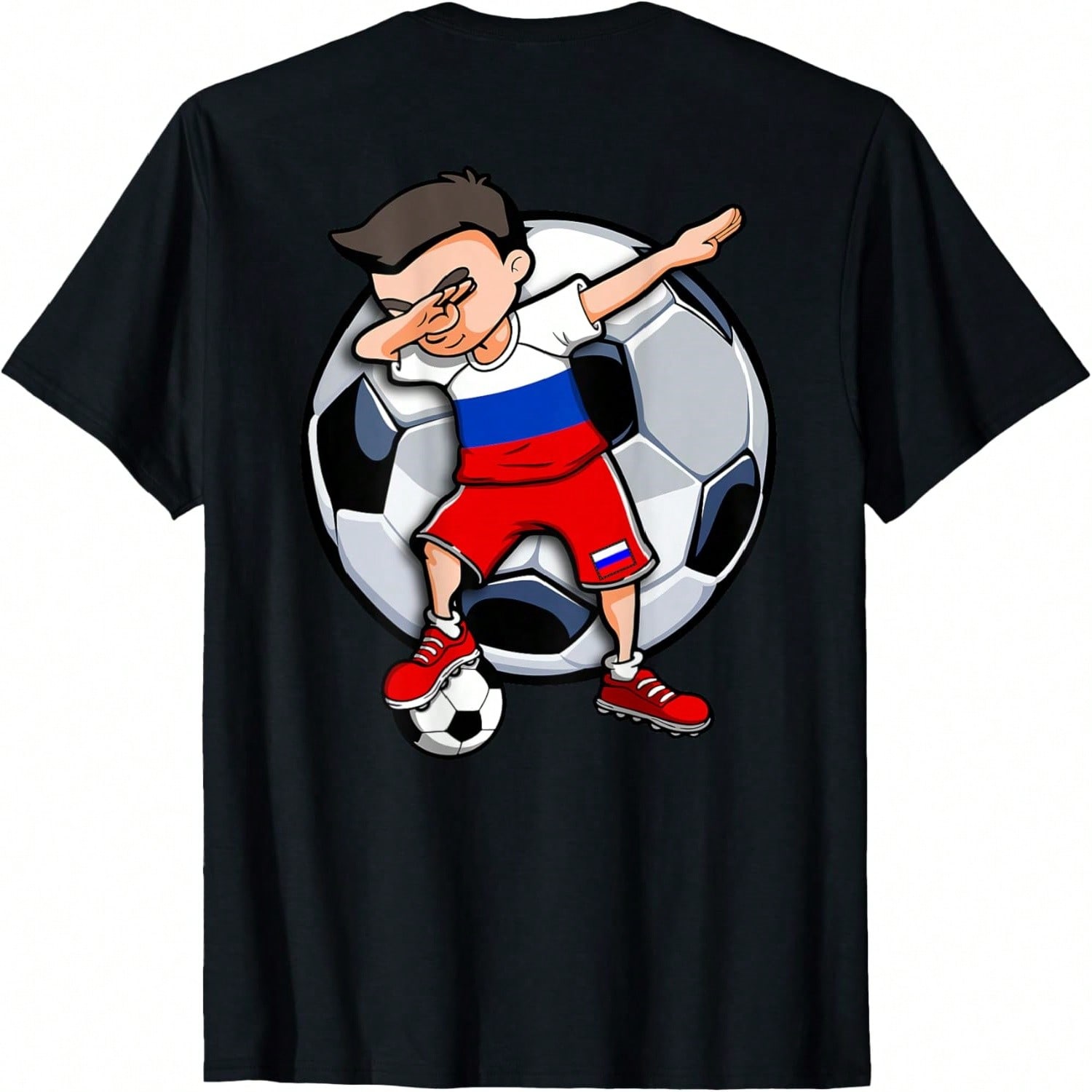 Dabbing Soccer Boy Russia Football Fans Jersey Russian Flag T-Shirt S разноцветный