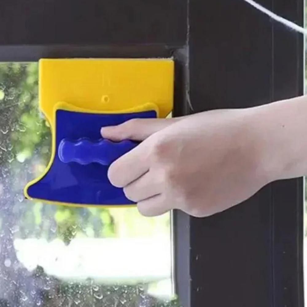 Strapazierfähiger Magnetischer Glasreiniger Doppelseitiger Wischer Haushaltsreinigung mit 1,2 m Seil Sicherheitsleine zum Waschen von Badezimmerfenstern