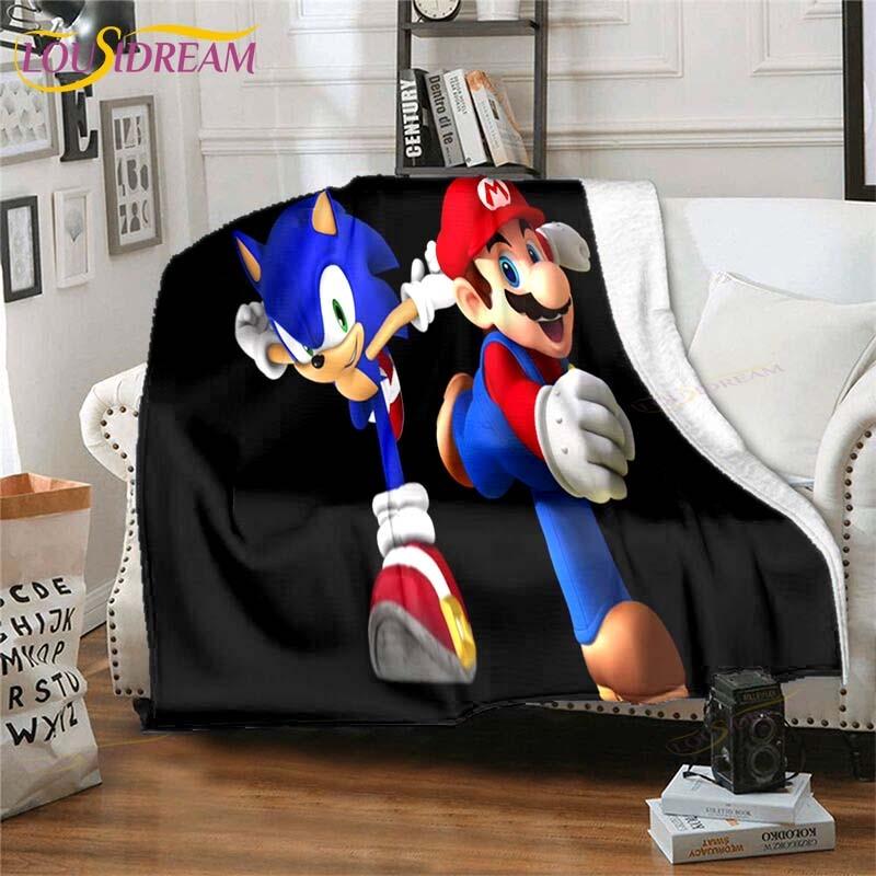 Mario Bros Blanket High Quality Flannel Warm Soft Plush on The Sofa Bed Blanket Suitable for Air Conditioning Blanket