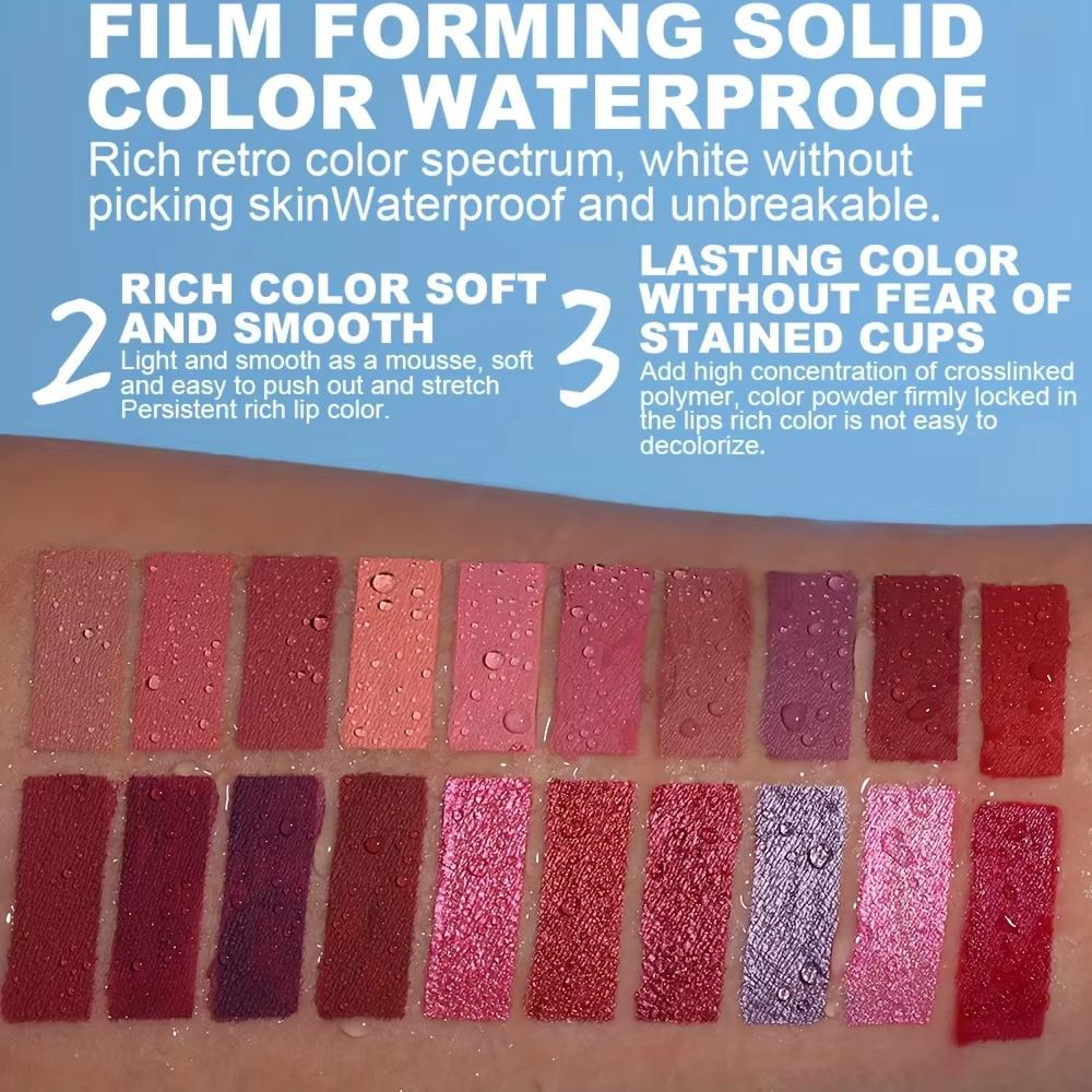 1 Pcs Matte Lip Gloss Waterproof Selection Spiral Glossy Lipstick Long-lasting Non-stick Cup Non-fading Exquisite Gift