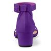 Allegra K Women's Ankle Strap Sandals with Block Low Heels, Purple, Size 25.5cm