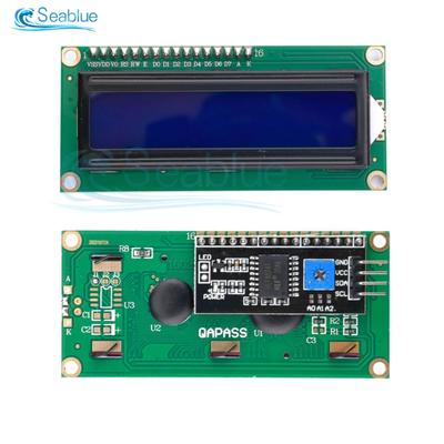 LCD1602+I2C Module Blue / Yellow Green Screen 16x2 Character LCD Display PCF8574T PCF8574 IIC I2C Interface 5V for Arduino