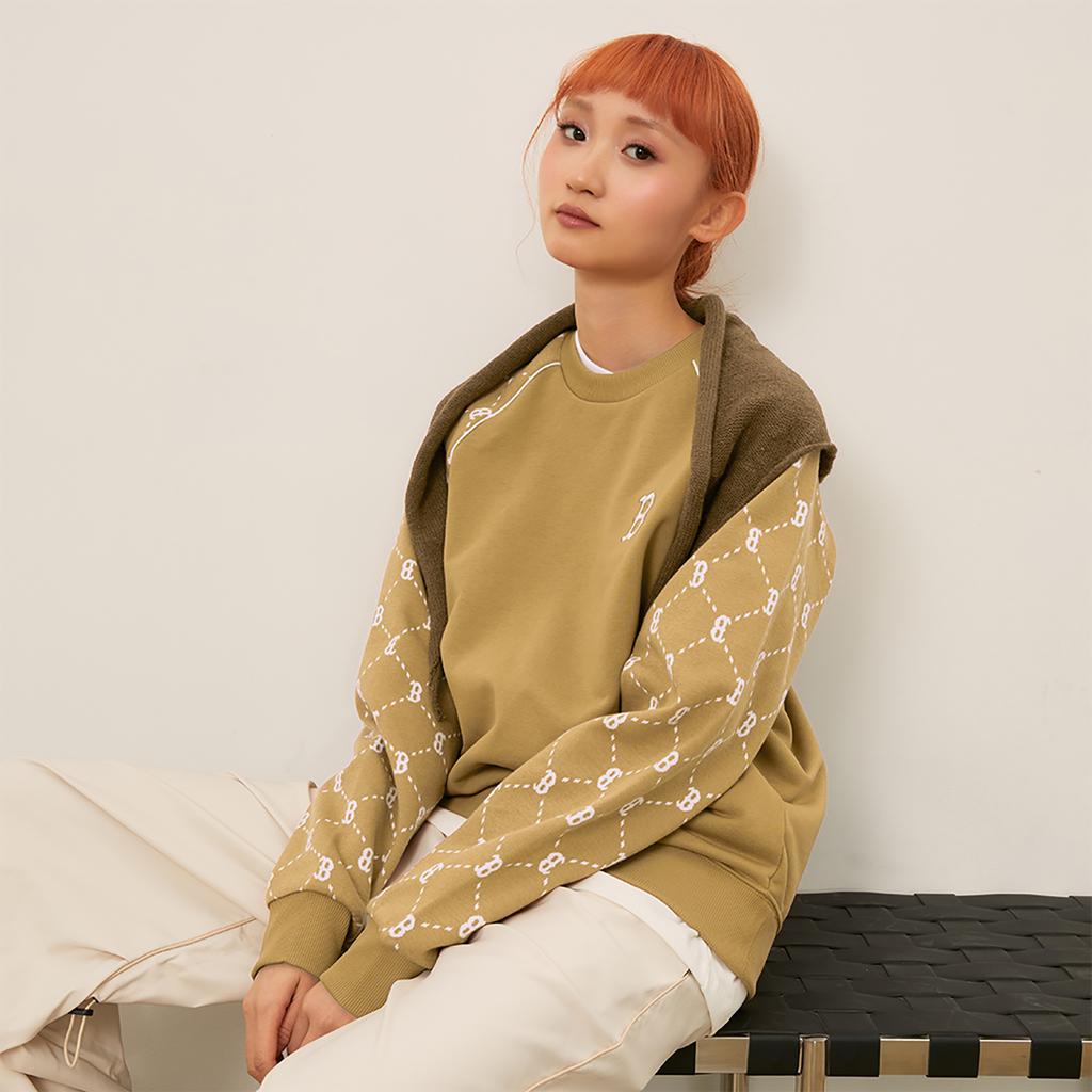 New MLB MONOGRAM Collection Boston Red Sox 24FW Sweatshirt Unisex Camel 3AMTM1244-43CAS