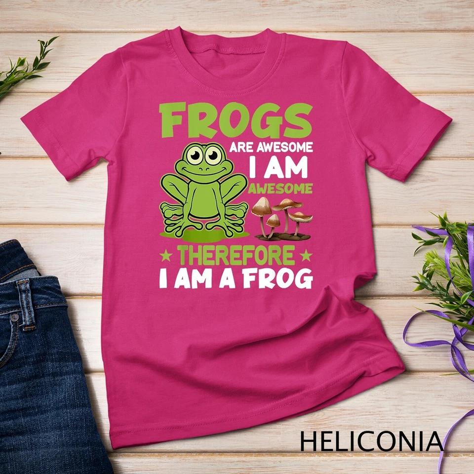 Frogs Are Awesome - Funny Frog Lover Mushroom Frog Unisex T-shirt 4 L