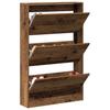Shoe Cabinet with Shelf Rustic Wood Finish 80 x 21 x 125.5 cm Engineered Wood