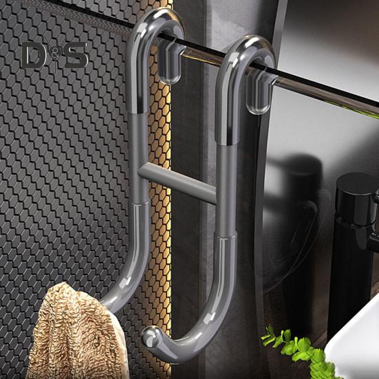 Towel Hanger Glass Door Shower Hook Strong Load-bearing Simple Installation S-Shaped Bathroom Bathrobe Hanger Hook