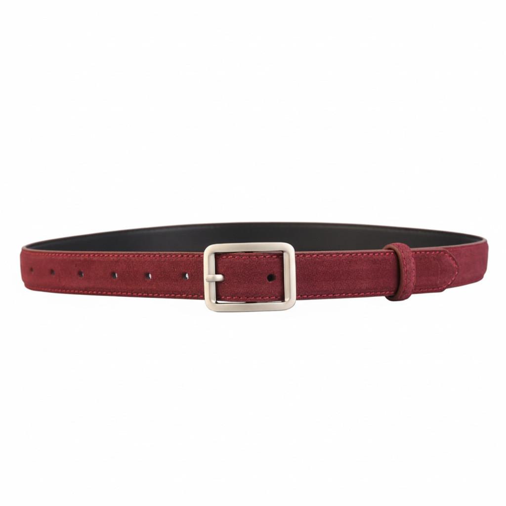

Classic Leather Belt For Women With Alloy Buckle For Casual And Work Outfits Angora Red
