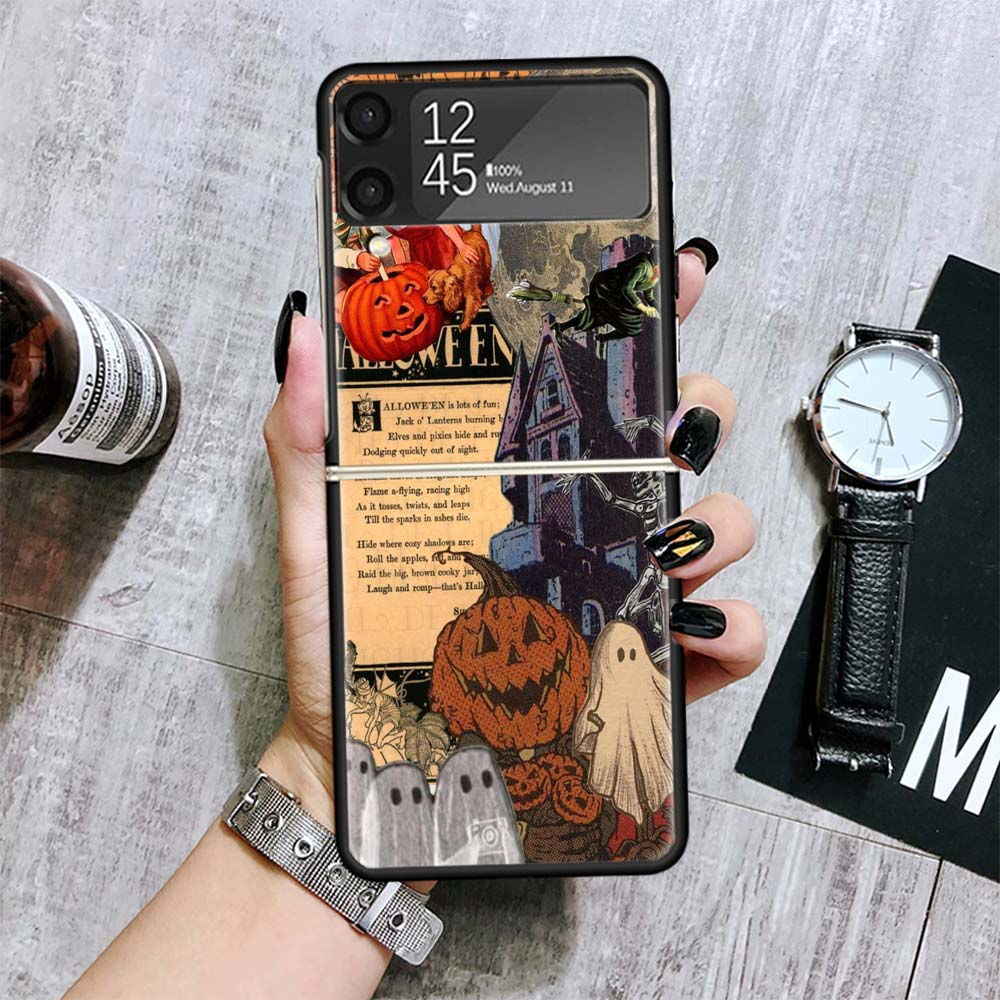 Oktober Herbst Halloween Gruselige Kürbis Hüllen Für Samsung Galaxy Z Flip 4 5 6 7 3 Z Flip7 Flip6 Flip4 Flip5 Flip3 5G Hart Stoßfest