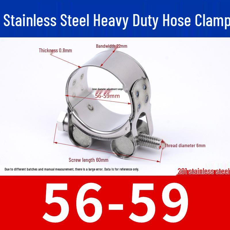 304 Stainless Steel European-Style Heavy-Duty Worm Drive Hose Clamp