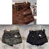 Pantaloncini di Jeans Stile Vintage con Stampe Ricamate per Donne Casual
