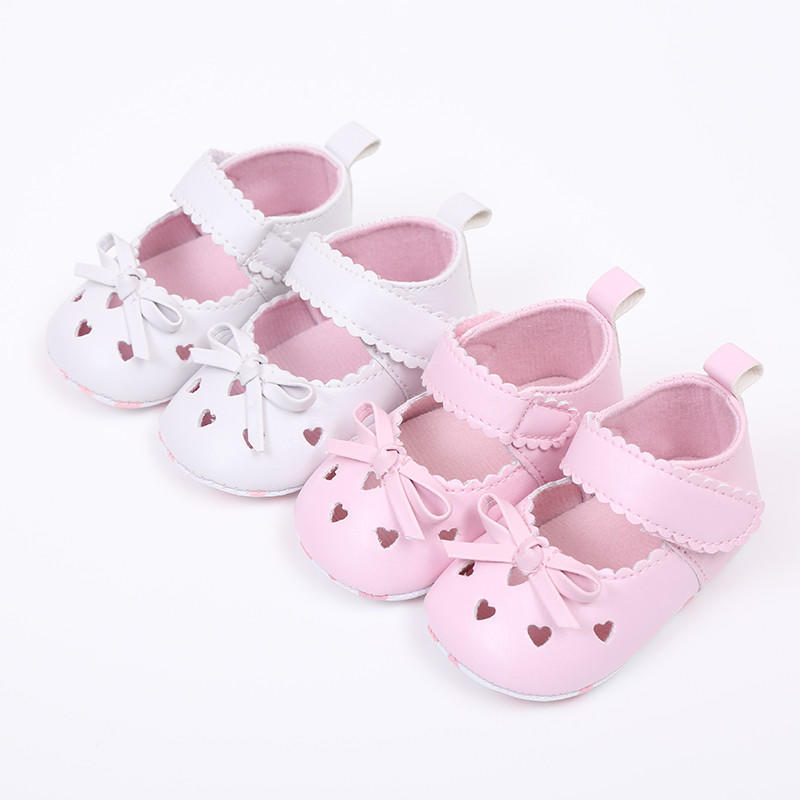 Newborn Infant Baby Girls Crib Shoes Soft Sole Anti-slip  Bowknot Shoes