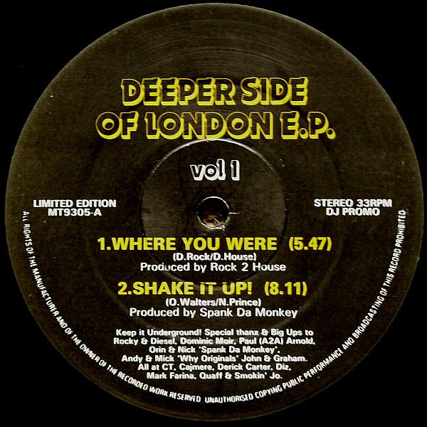 

12inch Record VARIOUS Deeper Side Of London E.P. Vol 1 MT9305 Mousetrap Recor 1993 UK Dance Electronica Used