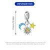 Genuine Copper Noctilucent Star Moon Star Beads Charm Pendant Fit Original Bracelet Bangle Women Diy Fine Jewelry