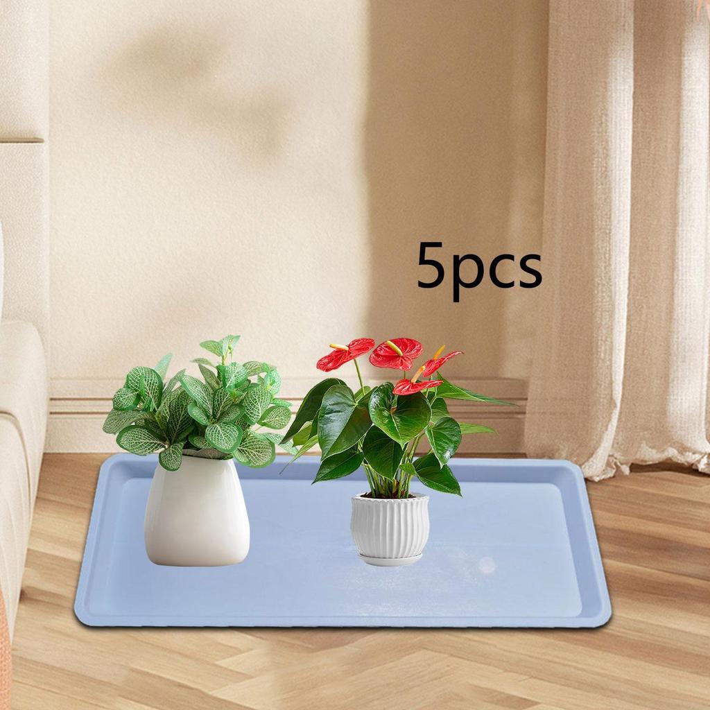 5Pcs Planter Saucer Trays Decoration Rectangular Multifunction Flower Pot Tray
