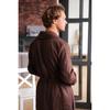 Linen Bath Robe with Belt Long Sleeve Side Pocket