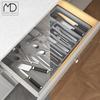 Kitchen Drawer Organizer for Cutlery, Extendable Kitchen Insert, Gray