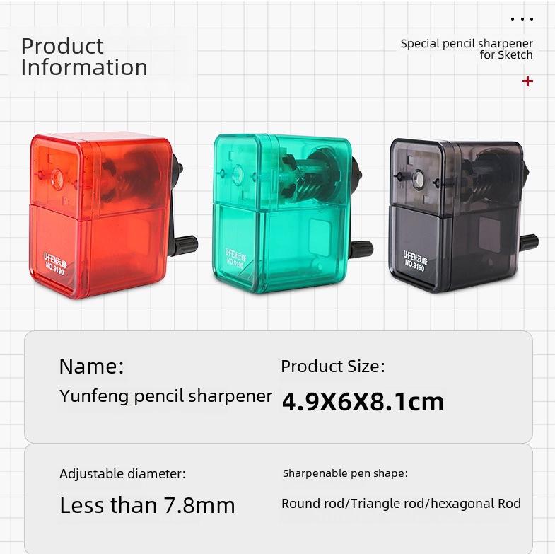 Dual-Hole Hand-Crank Pencil Sharpener for Students and Teachers