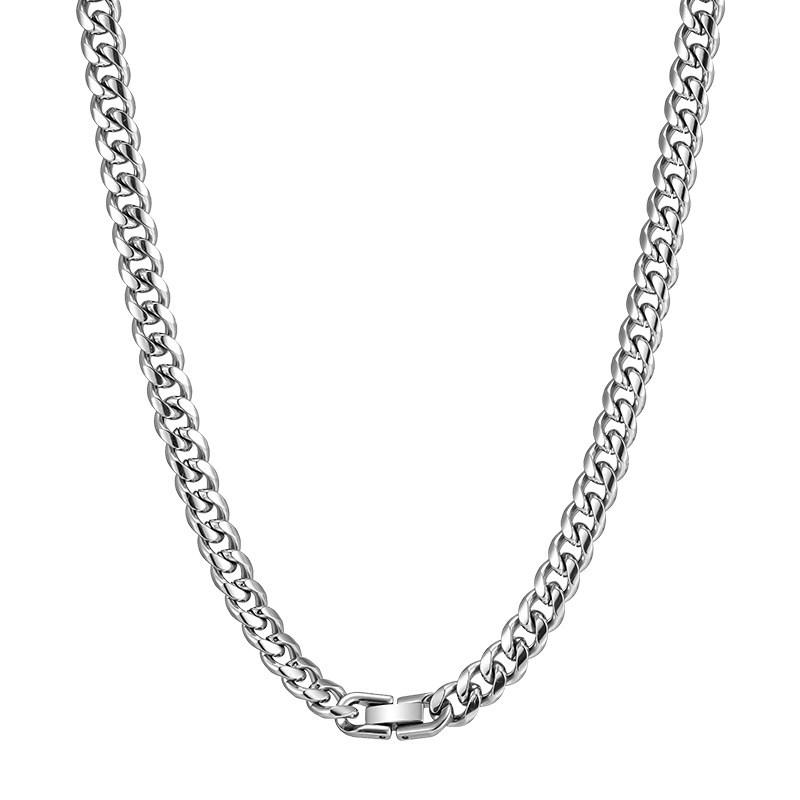 Titanium Steel Colorfast Cuban Chain Necklace for Men - Trendy, Versatile, High-End Accessory