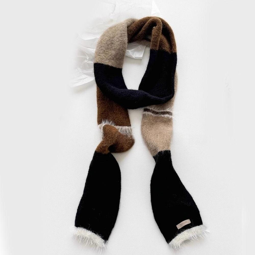 Knitted Wool Assorted Colors Scarf Warm Neck Scarves Plush Long Narrow Scarves Autumn Winter