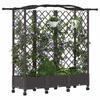 Raised Garden Bed with Trellis and Roof Brown 163 X 40 X 129 Cm PP