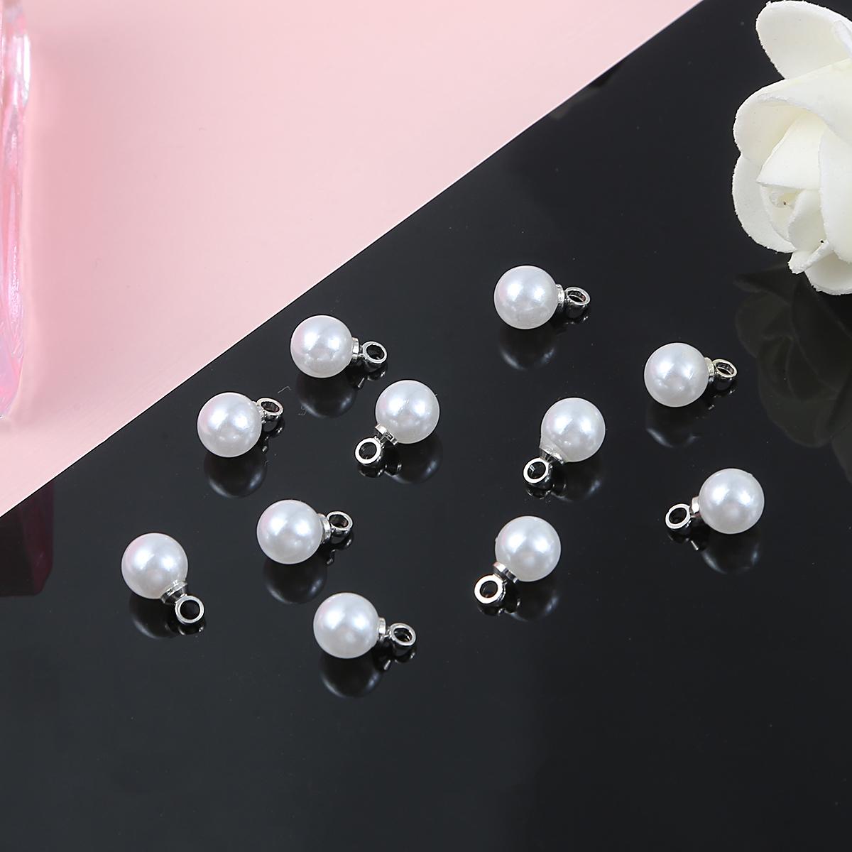 

10 шт./пакет 6-10 мм цвета слоновой кости/белые очаровательные бусины из АБС-пластика с жемчугом для DIY одежды, обуви, сумок, украшения для свадебной вечеринки 6mm