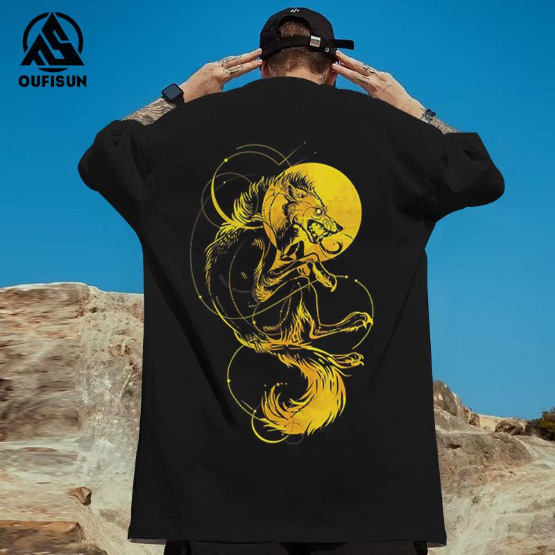 2024 neue Herren T-Shirt Hip Hop Tops Street Männer Trend Animal Print Bluse Sommermode Kurzarm T-Shirt Kleidung