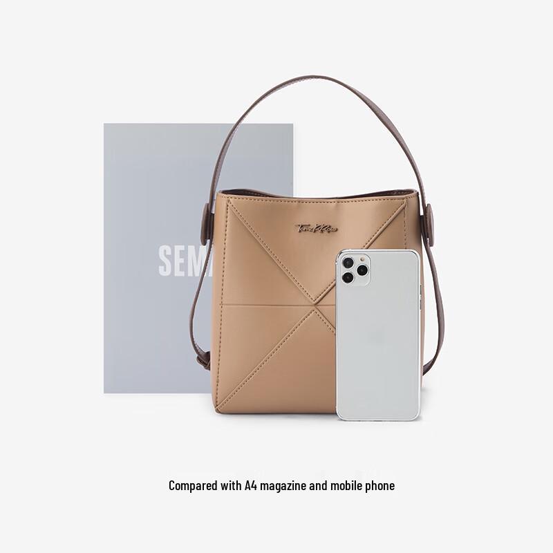 Semir Women's Retro Letter PVC Bucket Bag