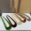 NAKANOYA Hair Fork, Cellulose Acetate U-Shaped Hairpin, Marble Pattern, Gemstone-Inspired, Large Size, Lightweight, Glossy Finish, Vintage, Retro,