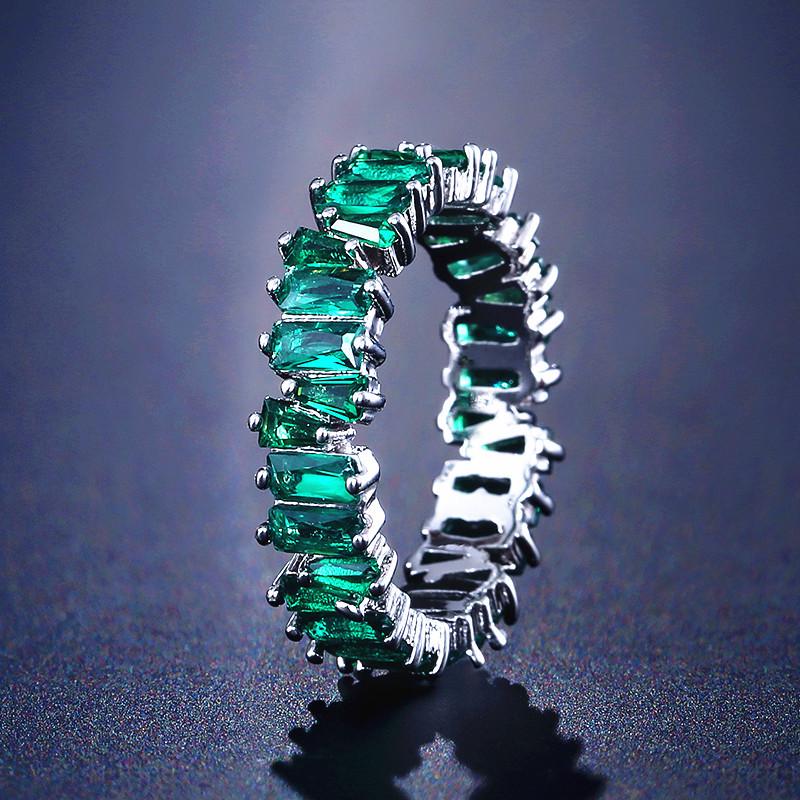 

RAKOL European & American Fashion Colored Zircon Copper Ring for Women Size 8