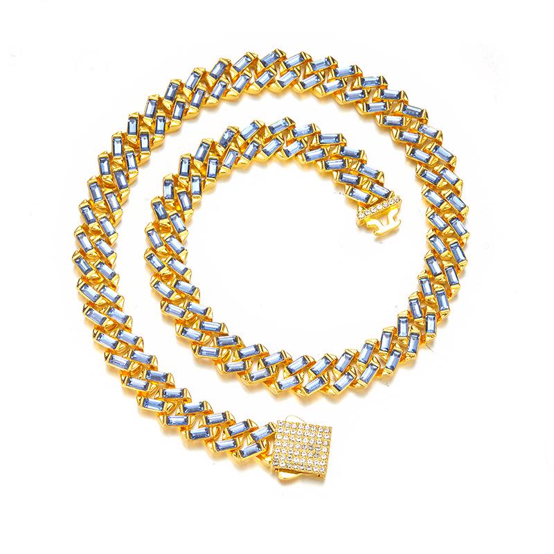 European & American 13mm Diamond-Studded Cuban Chain: Hip-Hop Fashion Pendant for Couples