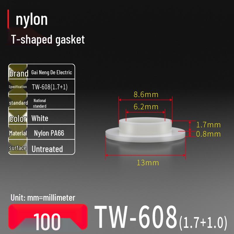 T-förmiger Nylon-Kunststoff-Dichtungsring und Schraubwellenhülse (Für dich: M2-M35)