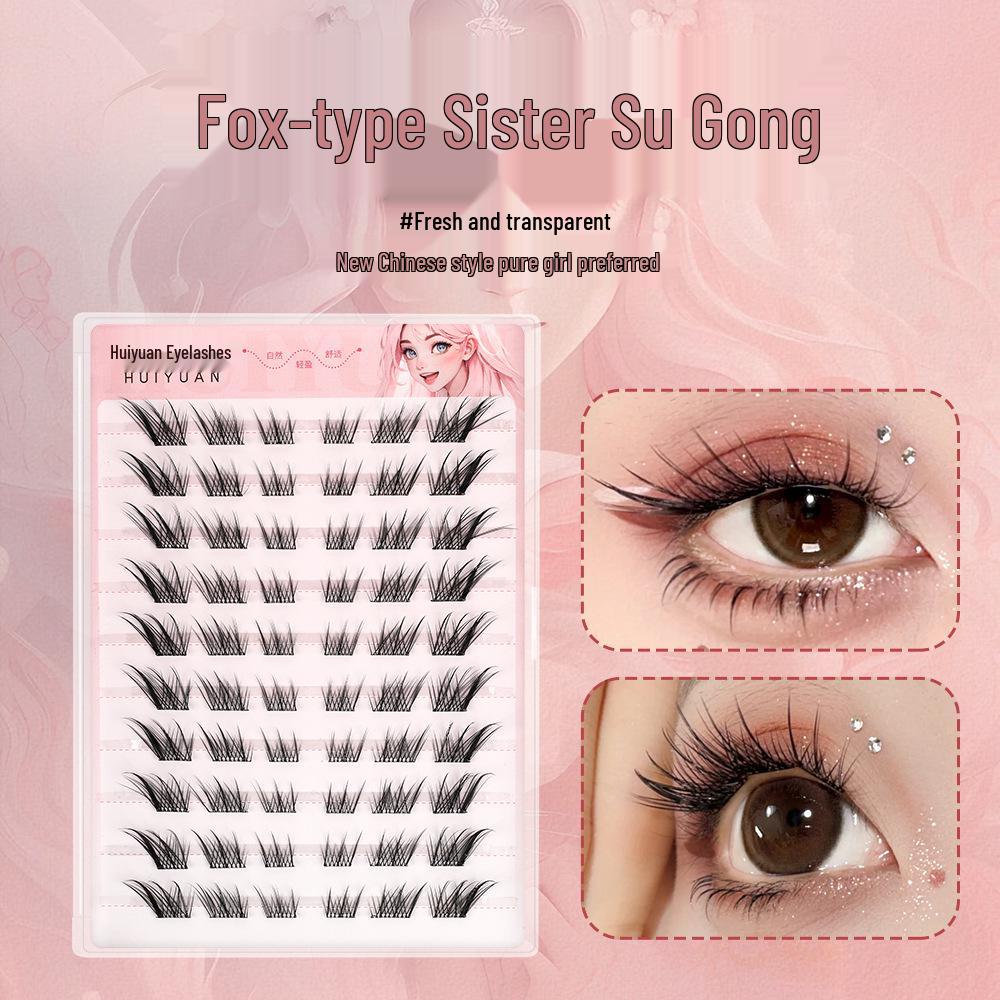 Huiyuan Fox Style Self-Adhesive Stemless Sunflower and Little Fire Lower Eyelashes
