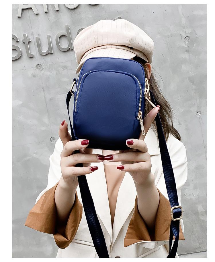 Women's Casual One-shoulder Mobile Phone Bag Lightweight Crossbody Small Bag  Nylon Coin Purse