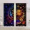 Abstract sun and moon floral printed curtains, pole bag home decoration, room decoration