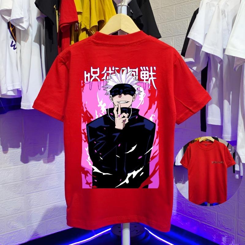 American Retro Anime Jujutsu Kaisen Gojo Satoru Summer New Retro Fashion Men and Women Streetwear