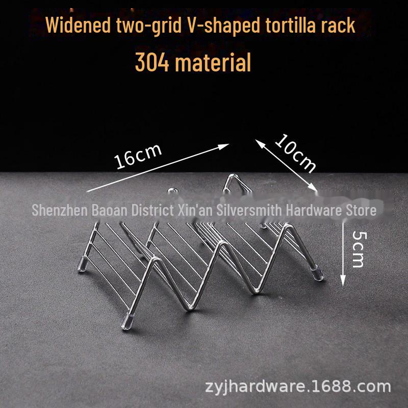 304 Stainless Steel V-Shaped Taco Holder for 2 or 3 Tortillas