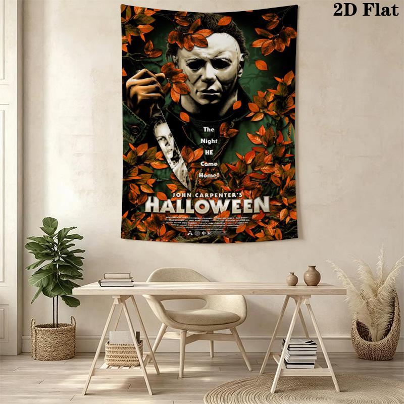 Halloween Horror Movie Poster Tapestry Tapestry Fashion Print Background Cloth Soft Christmas Gift Home Decor