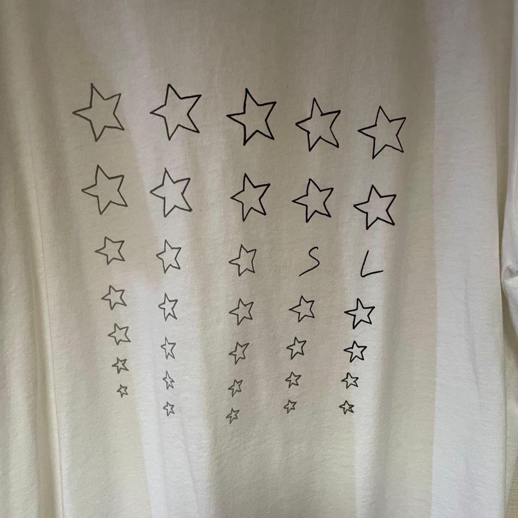 Used New SAINT LAURENT PARIS Star Print T-shirt White