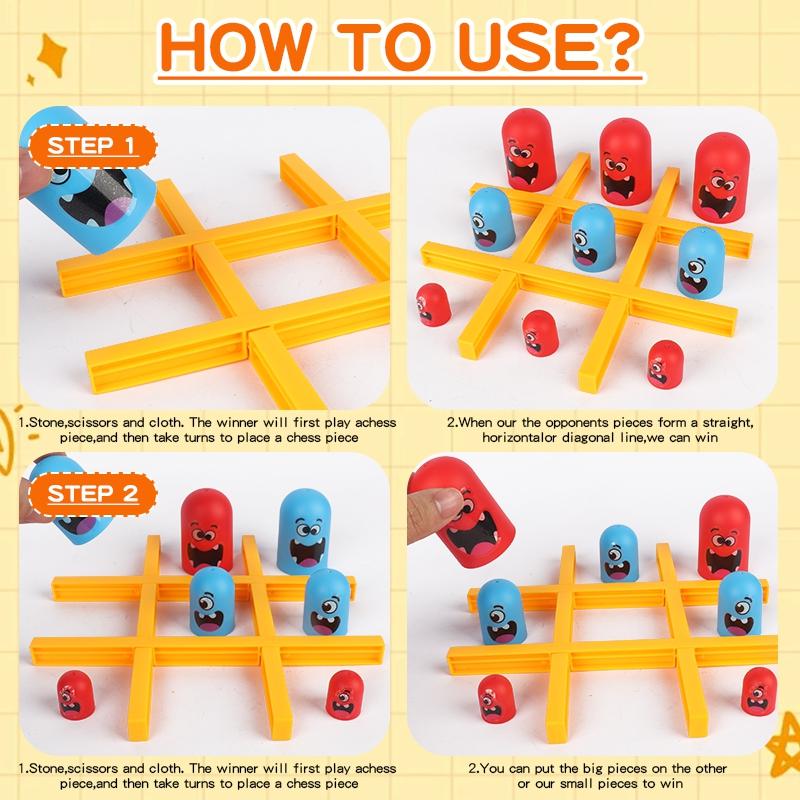 Giochi Tic Tac Toe Gioco Bambini Divertimento Tavolo da Gioco Intelligenza Giochi Montessori Intellettuale Interazione Genitore-Figlio per Bambini