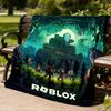 1pc Roblox Adventure Outdoor Flannel Blanket for Girls Soft, Lightweight Throw Perfect for Camping, and Gifting, Digital