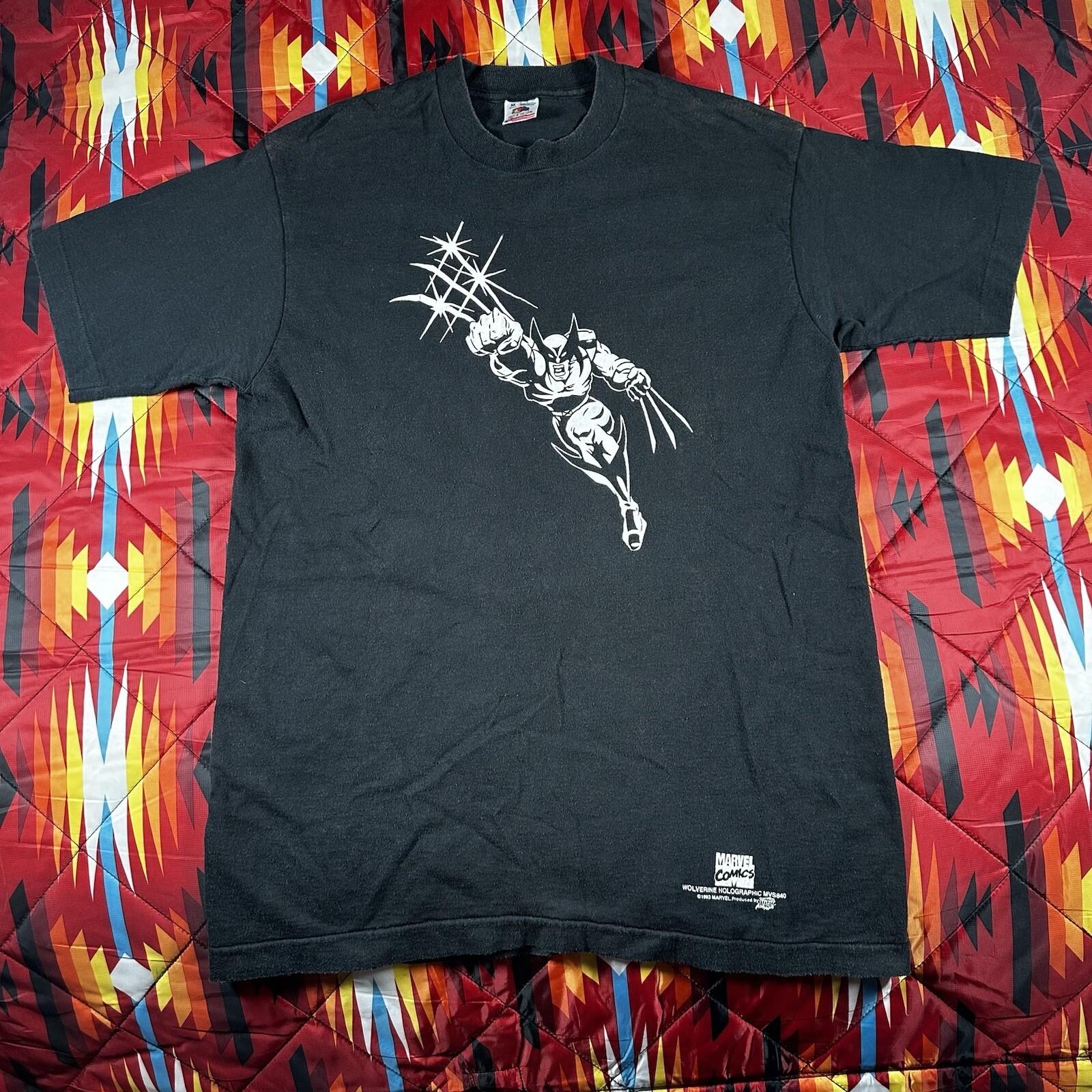 Vintage Marvel Comics Wolverine Hologram T- Promotional Black USA Medium Unisex T-Shirt XXXL