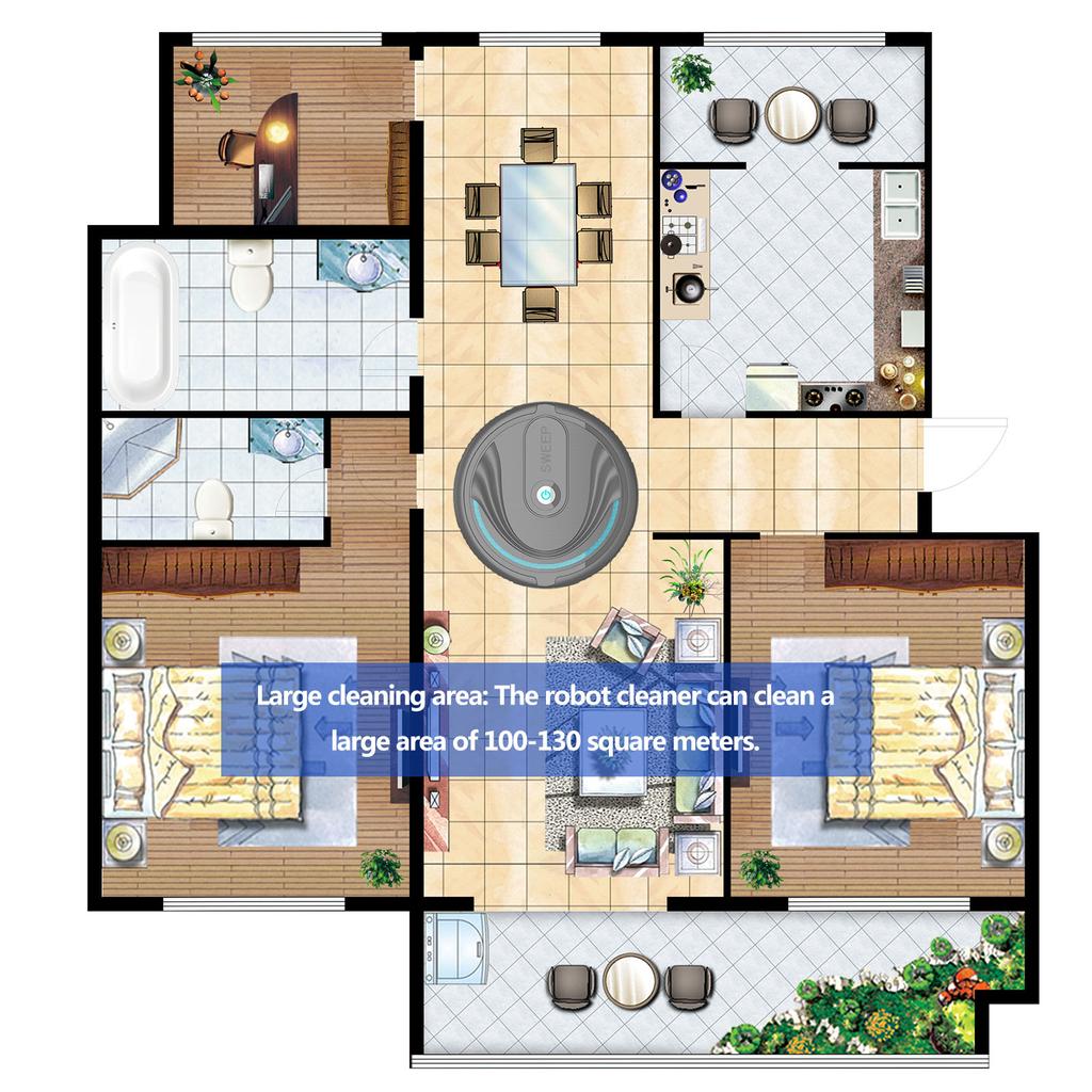 Lightweight Mini Vacuum Smart Robotic Vacuum Cleaner Multi-Mode Portable Vacuum Cleaner for Low Carpet Pet Hair Hard Floors