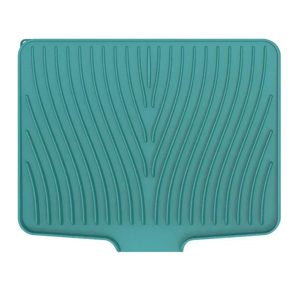 Efficient Water Drainage Mat Heat Resistant Mat Drying Mat For Dishes Silicone Drying Pad Functional Kitchen Tool