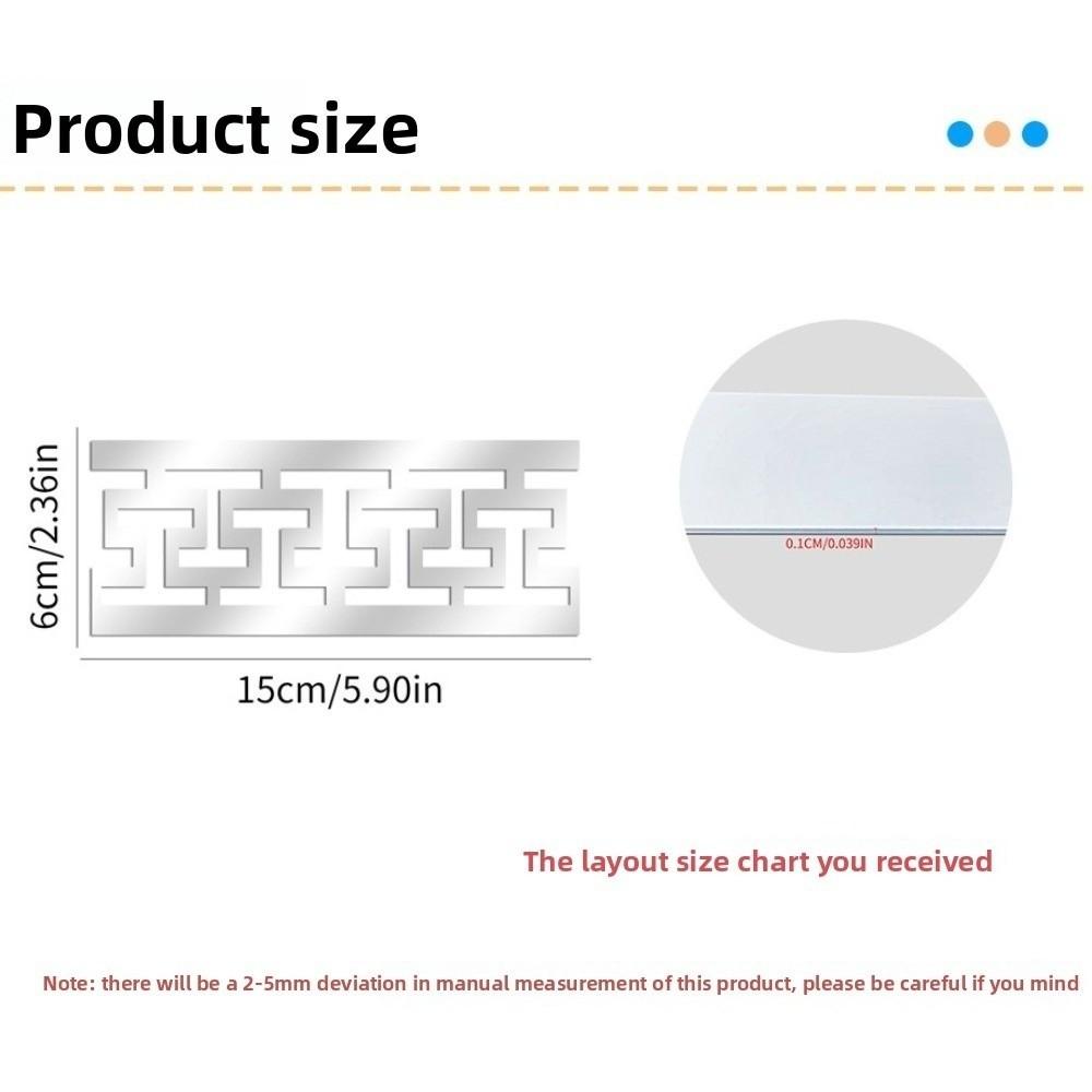 15x6cm Acrylic Mirror Sticker Adhesive Acrylic Material Mirror Wall Art Mirror Finish Self-Adhesive Mirror Wall Stickers