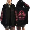 Ryomen Sukuna Grafisk trykt hette Anime Jujutsu Kaisen Klær Herre Dame Zip Up Hettegensere Harajuku Sweatshirt Casual Zip Jacket