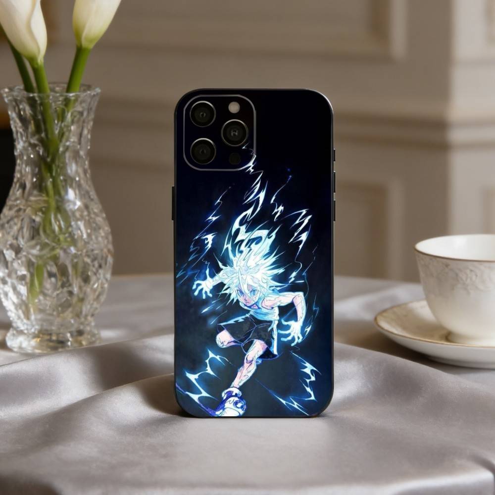 K-Killua Z-Zoldyck H-Hunter X Hunter Phone Case For iPhone 17pro,16,15,14,13,12,11 Plus,Pro Max,XS,Soft Silicone Black Cover