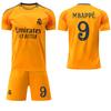 2024 Real Madrid Auswärts Orange Trikot #9 Mbappé #8 Kroos #5 Bellingham #7 Vinícius Fußballtrikots