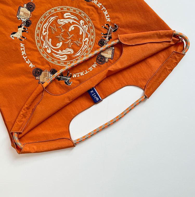 Women's Embroidered Canvas Tote Bag - Large, Foldable, and Portable Shoulder Handbag