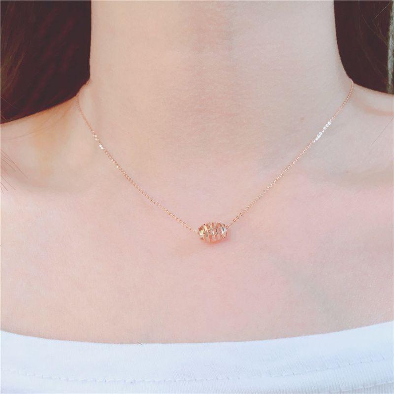 Purple Gold Personalized Fashion Necklace Color Gold Plated Rose Gold Car Flower Transfer Bead Pendant Collarbone Chain